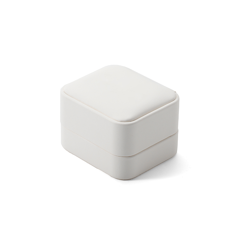 FANXI Custom white PU leather microfiber ring box