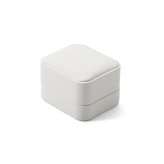FANXI Custom white PU leather microfiber ring box