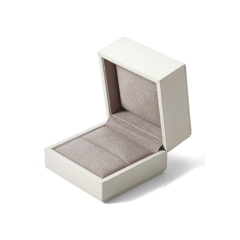 FANXI Custom white PU leather microfiber ring box