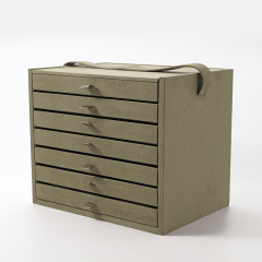 FANXI Custom blackish green suede jewelry case
