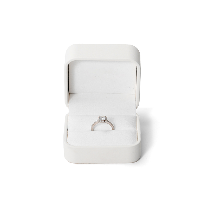 FANXI Custom white PU leather microfiber ring box