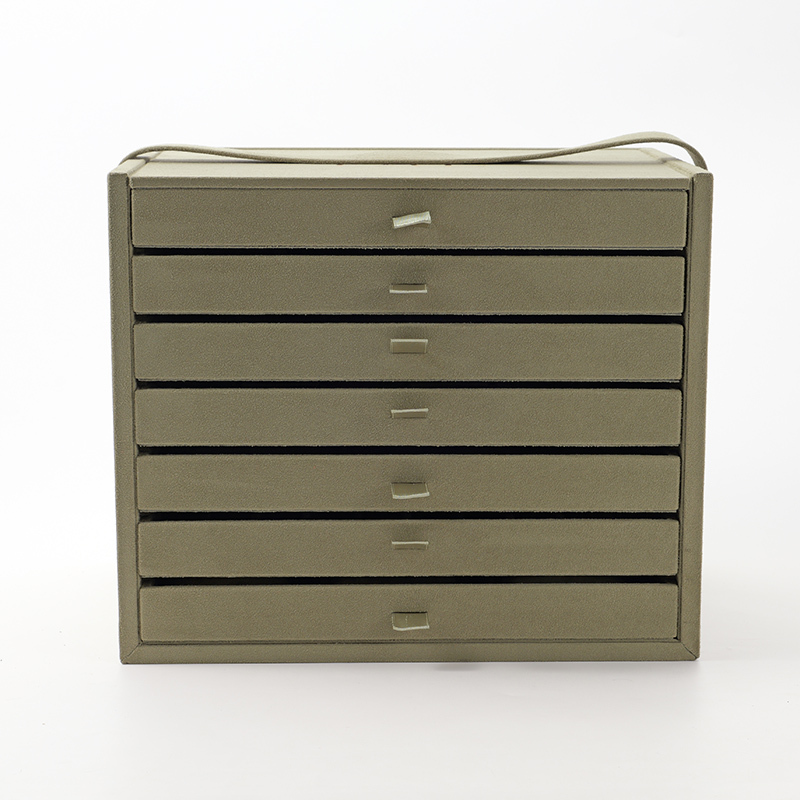 FANXI Custom blackish green suede jewelry case