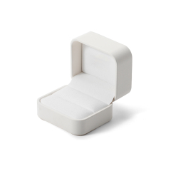 FANXI Custom white PU leather microfiber ring box