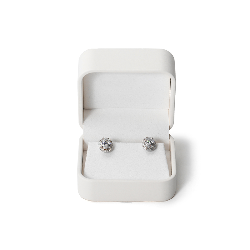 FANXI Custom white PU leather microfiber earring box