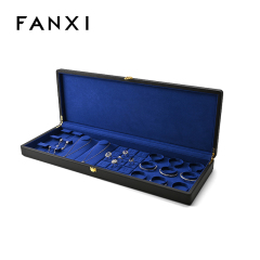 FANXI Custom black PU leather microfiber jewelry box
