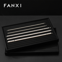 FANXI New arrival Black PU Leather Jewelry Display Tray