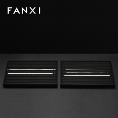FANXI New arrival Black PU Leather Jewelry Display Tray