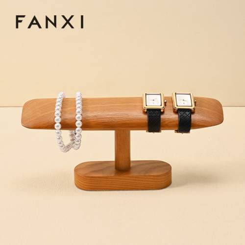 FANXI Fashion Natural Wood Color Wood Jewelry Display Rack