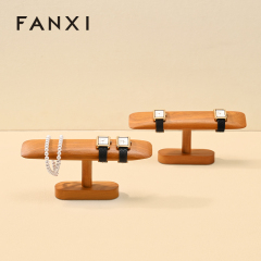 FANXI Fashion Natural Wood Color Wood Jewelry Display Rack