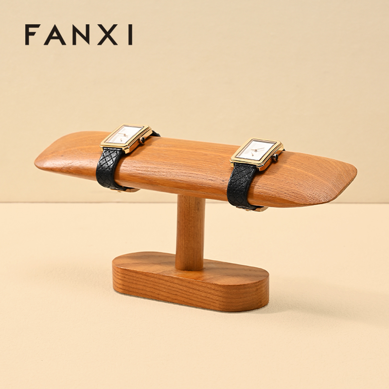 FANXI Fashion Natural Wood Color Wood Jewelry Display Rack