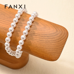 FANXI Fashion Natural Wood Color Wood Jewelry Display Rack