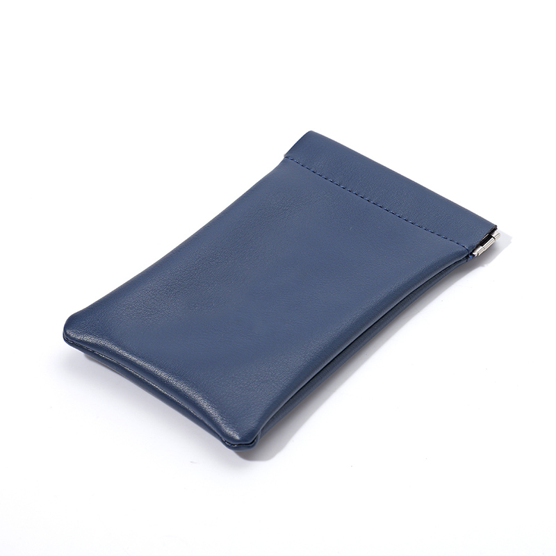 FANXI Custom ink blue leather jewelry bag