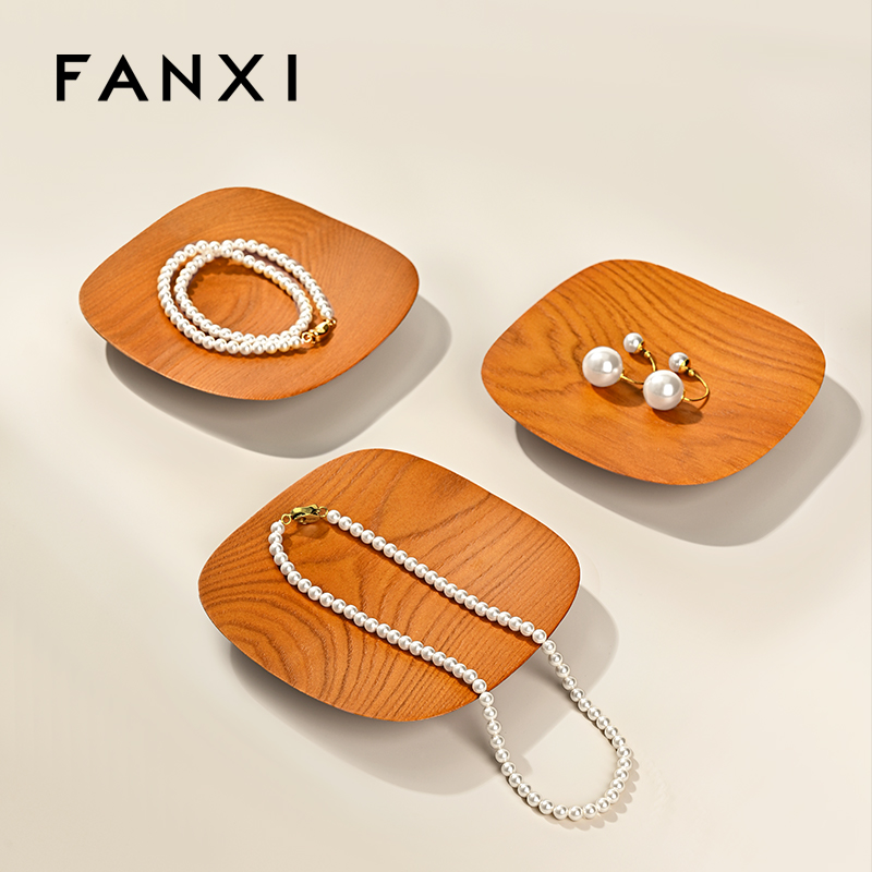 FANXI Hot Sale Wood Color Solid Wood Storage Tray