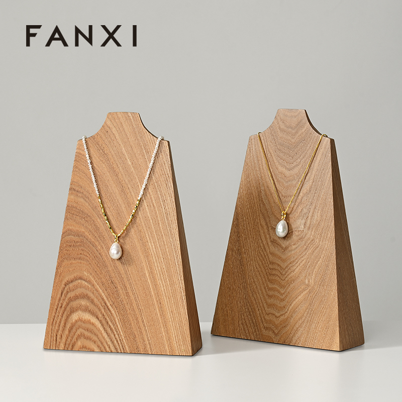 FANXI Luxury Wood Color Solid Wood Jewelry Display Rack