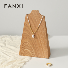 FANXI Luxury Wood Color Solid Wood Jewelry Display Rack