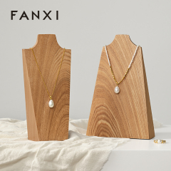 FANXI Luxury Wood Color Solid Wood Jewelry Display Rack
