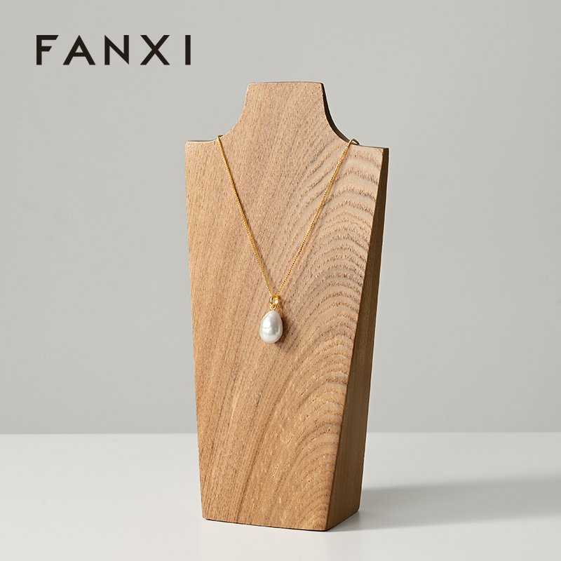 FANXI Luxury Wood Color Solid Wood Jewelry Display Rack