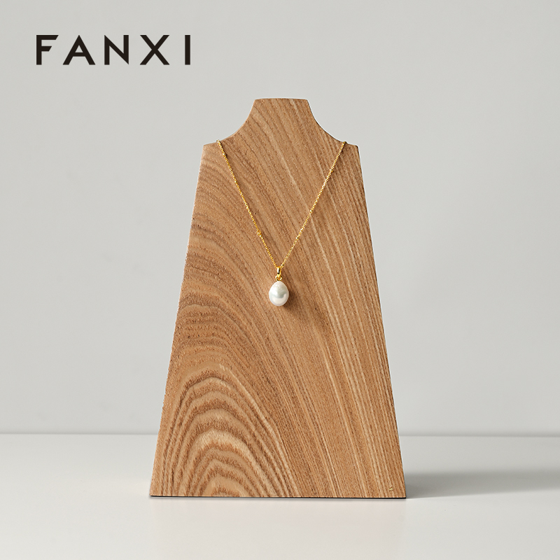 FANXI Luxury Wood Color Solid Wood Jewelry Display Rack
