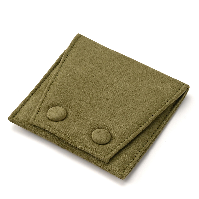 FANXI Custom Yellow-green Suede Jewelry Pouch