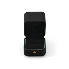 FANXI Custom Black PU Leather Microfiber Ring Box