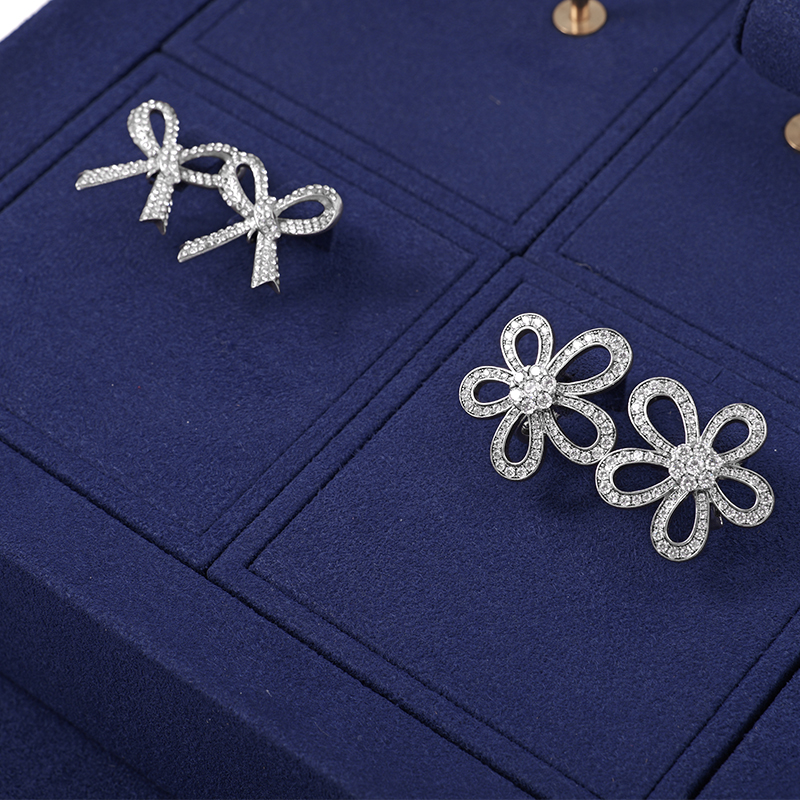 FANXI Custom Blue Suede Jewelry Display Set
