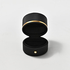 FANXI Custom Black PU Leather Velvet Ring Box