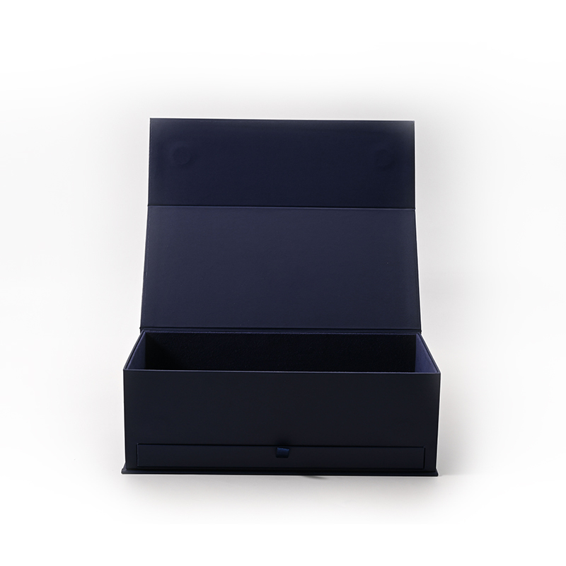FANXI Custom Blue Paper Microfiber Drawer Magnetic Box