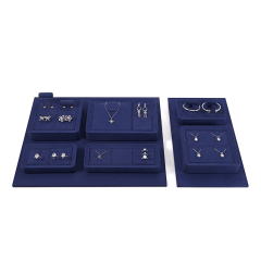 FANXI Custom Blue Suede Jewelry Display Set