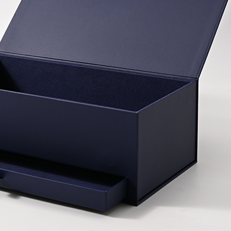 FANXI Custom Blue Paper Microfiber Drawer Magnetic Box