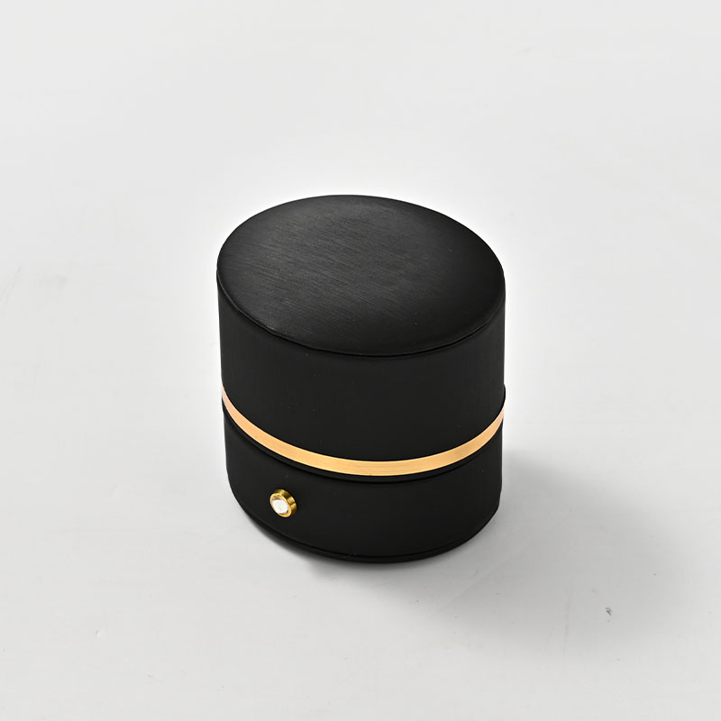 FANXI Custom Black PU Leather Velvet Ring Box