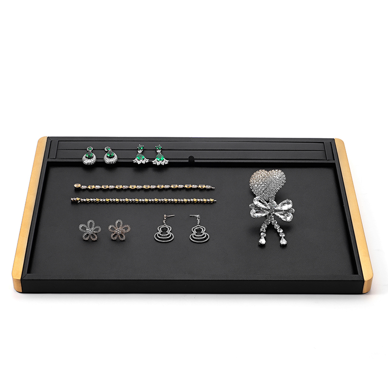 FANXI Custom Black PU Leather Jewelry Plate