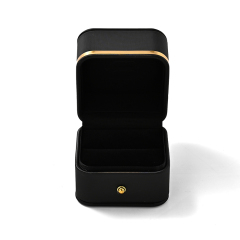 FANXI Custom Black PU Leather Microfiber Ring Box