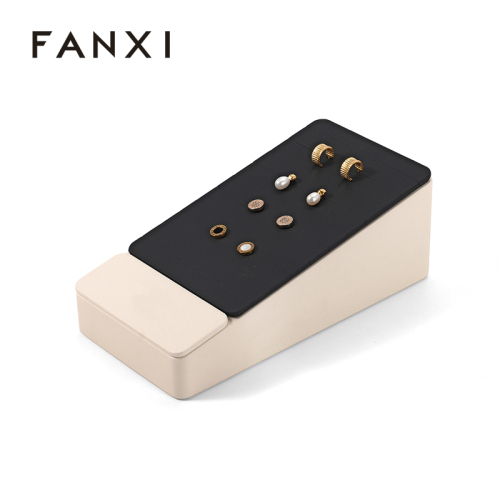 FANXI Custom Beige PU Leather Earring Display