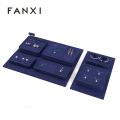 FANXI Custom Blue Suede Jewelry Display Set