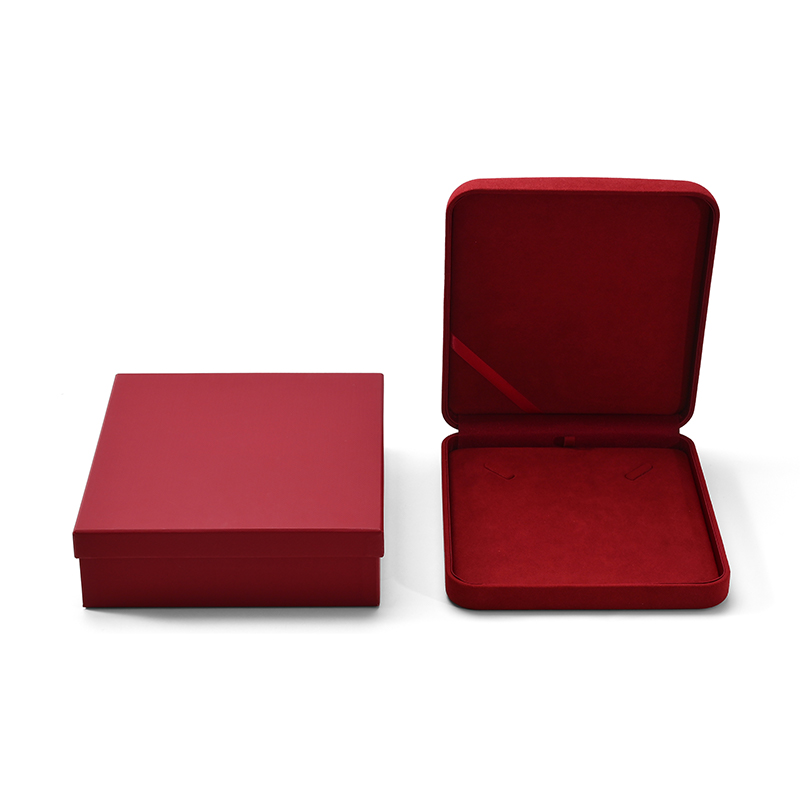 FANXI Custom Red Full Microfiber Big Necklace Box