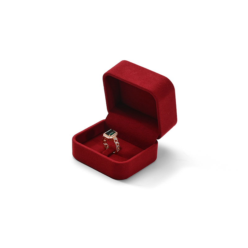 FANXI Custom Red Full Microfiber Ring Box