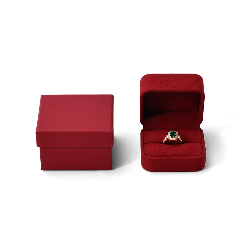 FANXI Custom Red Full Microfiber Ring Box