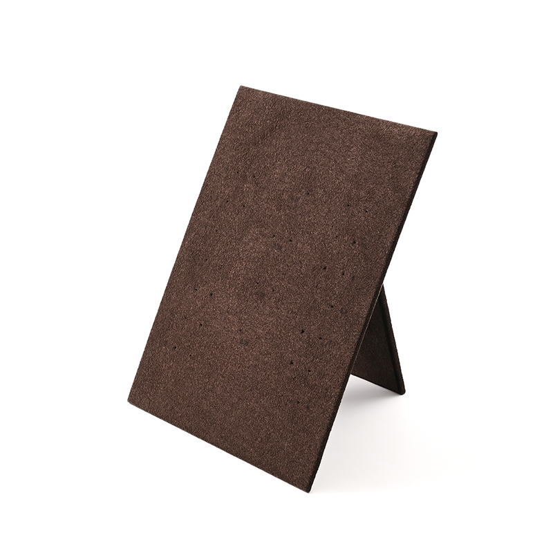 FANXI Custom Brown PU Leather Microfiber Earring Display