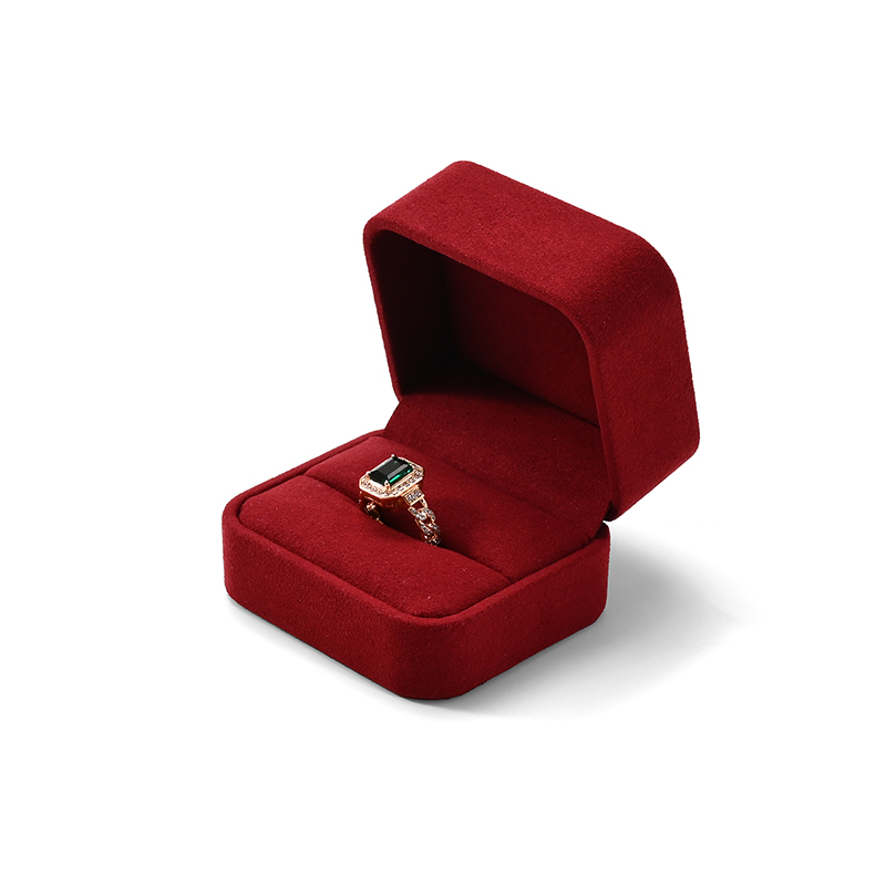 FANXI Custom Red Full Microfiber Ring Box
