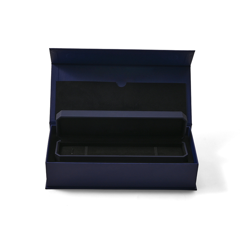 FANXI Custom Blue Microfiber Leatherette Paper Chain Box