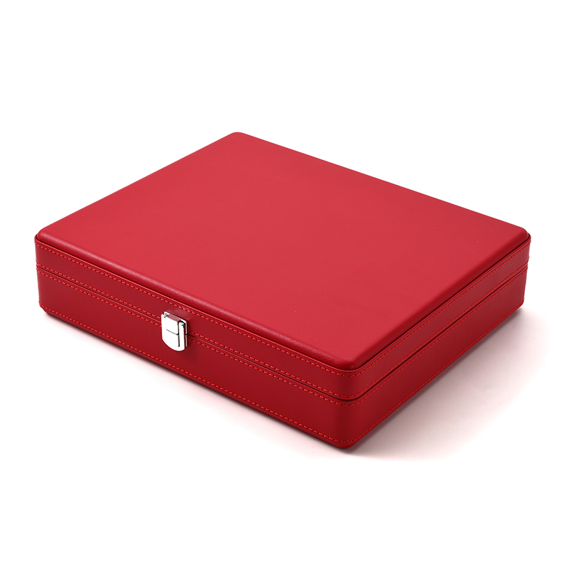 FANXI Custom Red PU Leather Microfiber Ring Case