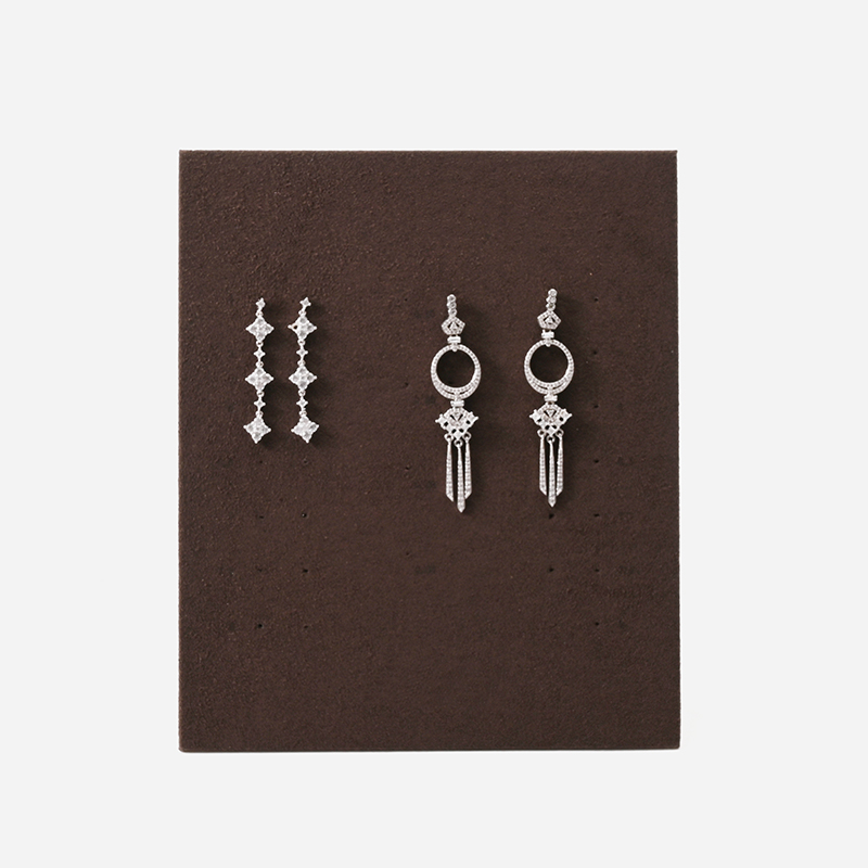 FANXI Custom Brown PU Leather Microfiber Earring Display
