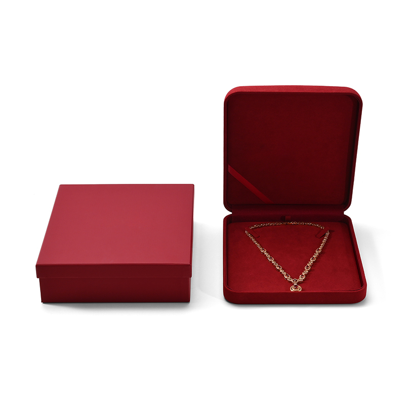 FANXI Custom Red Full Microfiber Big Necklace Box