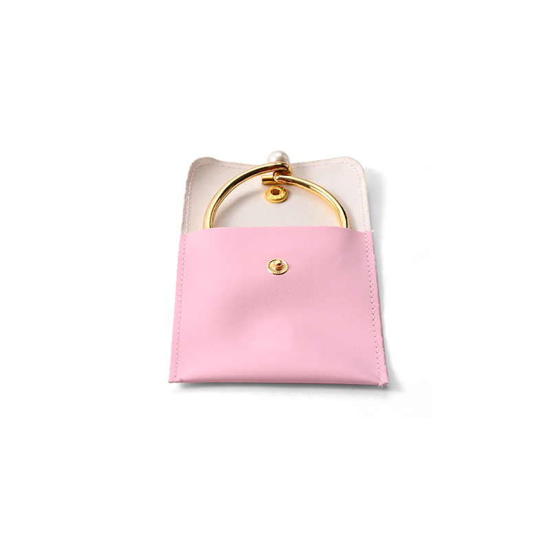 FANXI Custom Pink PU Leather Jewelry Pouch