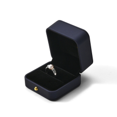 FANXI Custom Blue Microfiber Leatherette Paper Ring Box