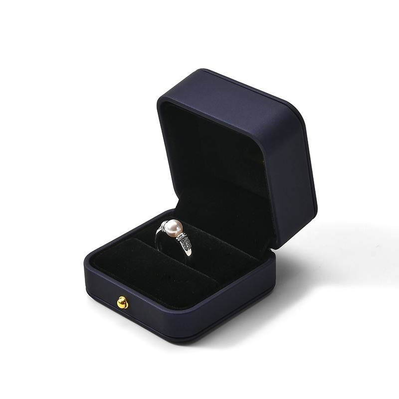 FANXI Custom Blue Microfiber Leatherette Paper Ring Box