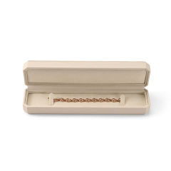 FANXI Custom Pale Yellow PU Leather Velvet Long Box