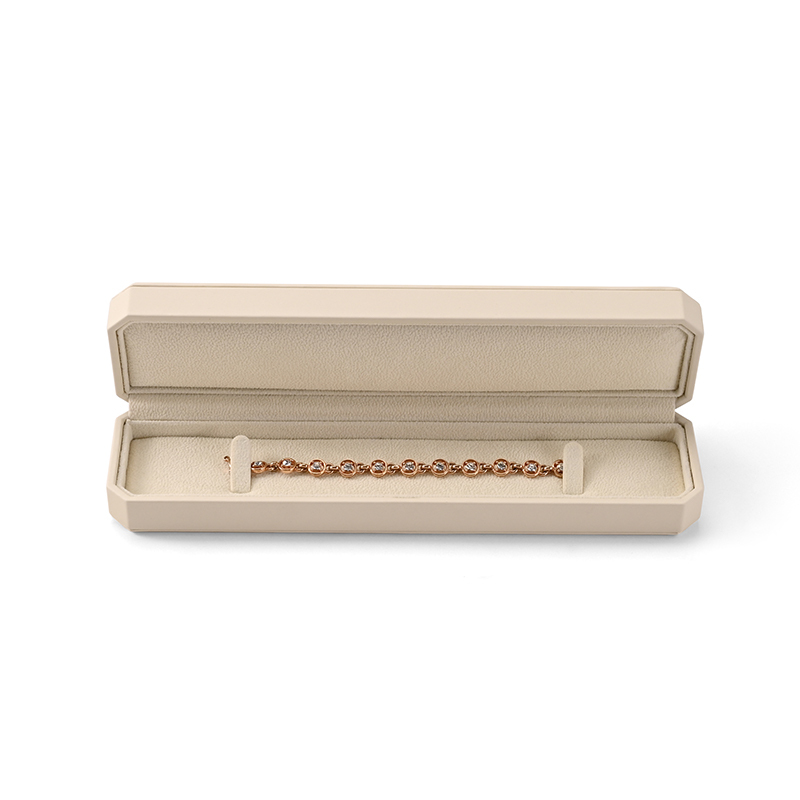 FANXI Custom Pale Yellow PU Leather Velvet Long Box