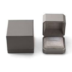 FANXI Custom Grey PU Leather Velvet Ring Box