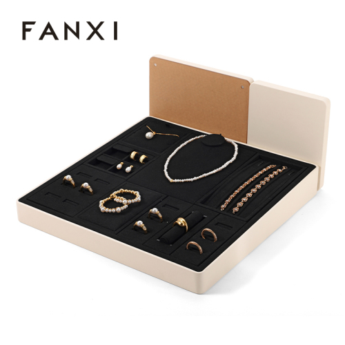 FANXI Custom Black Microfiber PU Leather Assorted Display